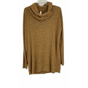 Womans Top Vanilla Bay M 9553 Cozy Yellow Cowl tunic knit
